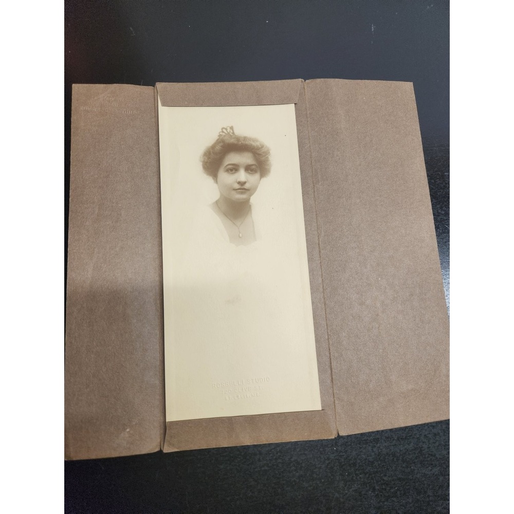 Edwardian Portrait Photo Woman Rosselli Studio St Louis MO Original Sleeve